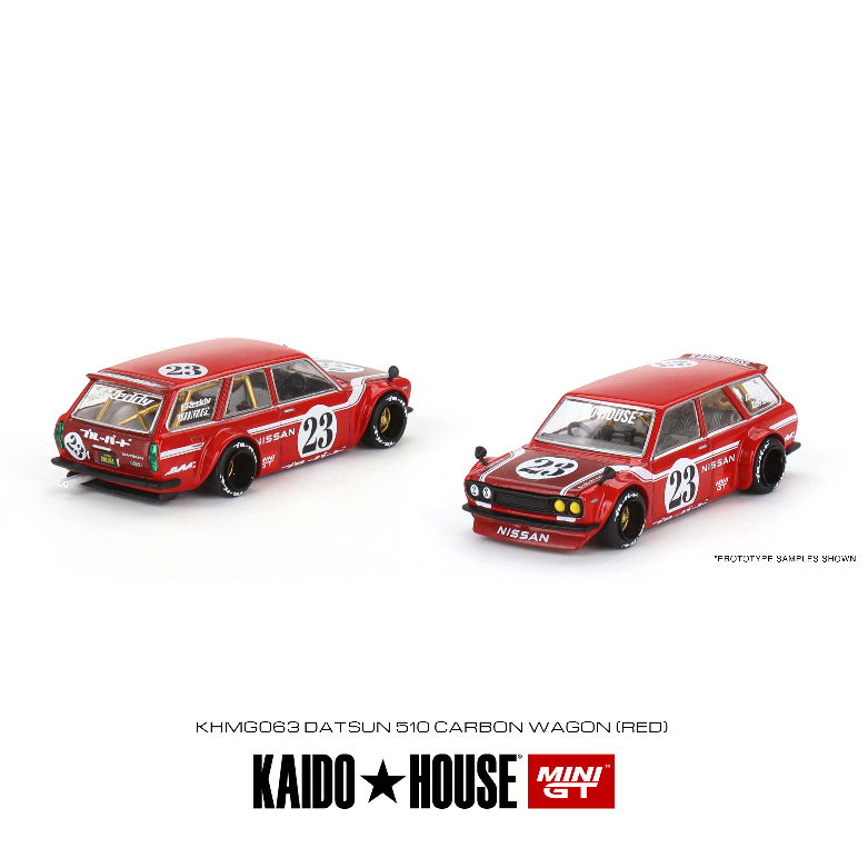 [玩三工作室] 送膠盒 MINI GT×KAIDO HOUSE KHMG063 Datsun 510 Wagon 紅