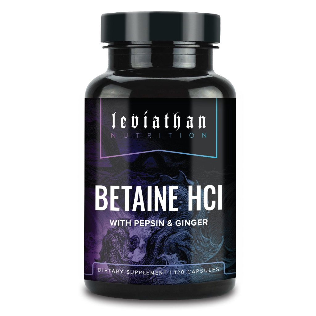 Betaine HCL 甜菜鹼鹽酸鹽膠囊 胃蛋白酶 生薑 消化 消化道 腹脹Leviathan Nutrition