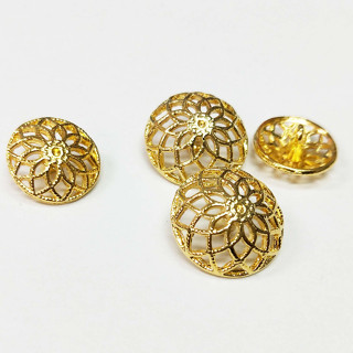 【佰昇國際 Baisheng】花形鏤空金屬鈕釦 金屬釦 釦子(15mm/18mm)(4入/包)(日本進口)