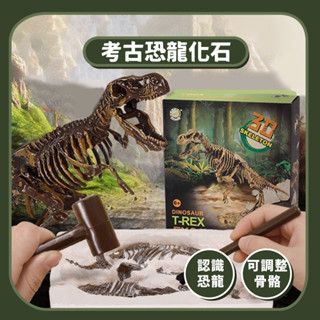 3D考古恐龍化石 暴龍/劍龍/腕龍/長毛象/三角龍 ▶挖掘化石 DIY 科普玩具 考古玩具 STEM ☆蠟筆小屋
