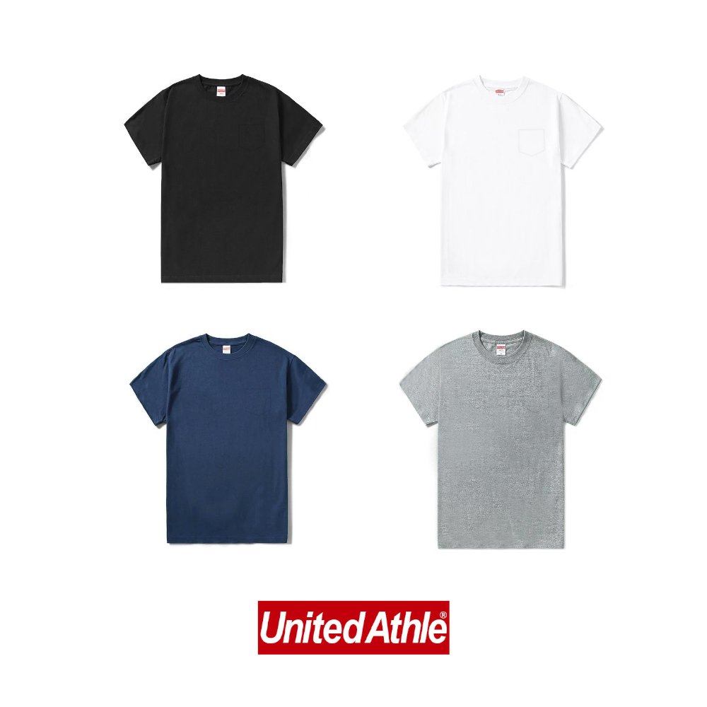 United Athle UA 4253-01 7.1oz. 頂級重磅T恤 口袋T 黑 白 灰 深藍 3425301