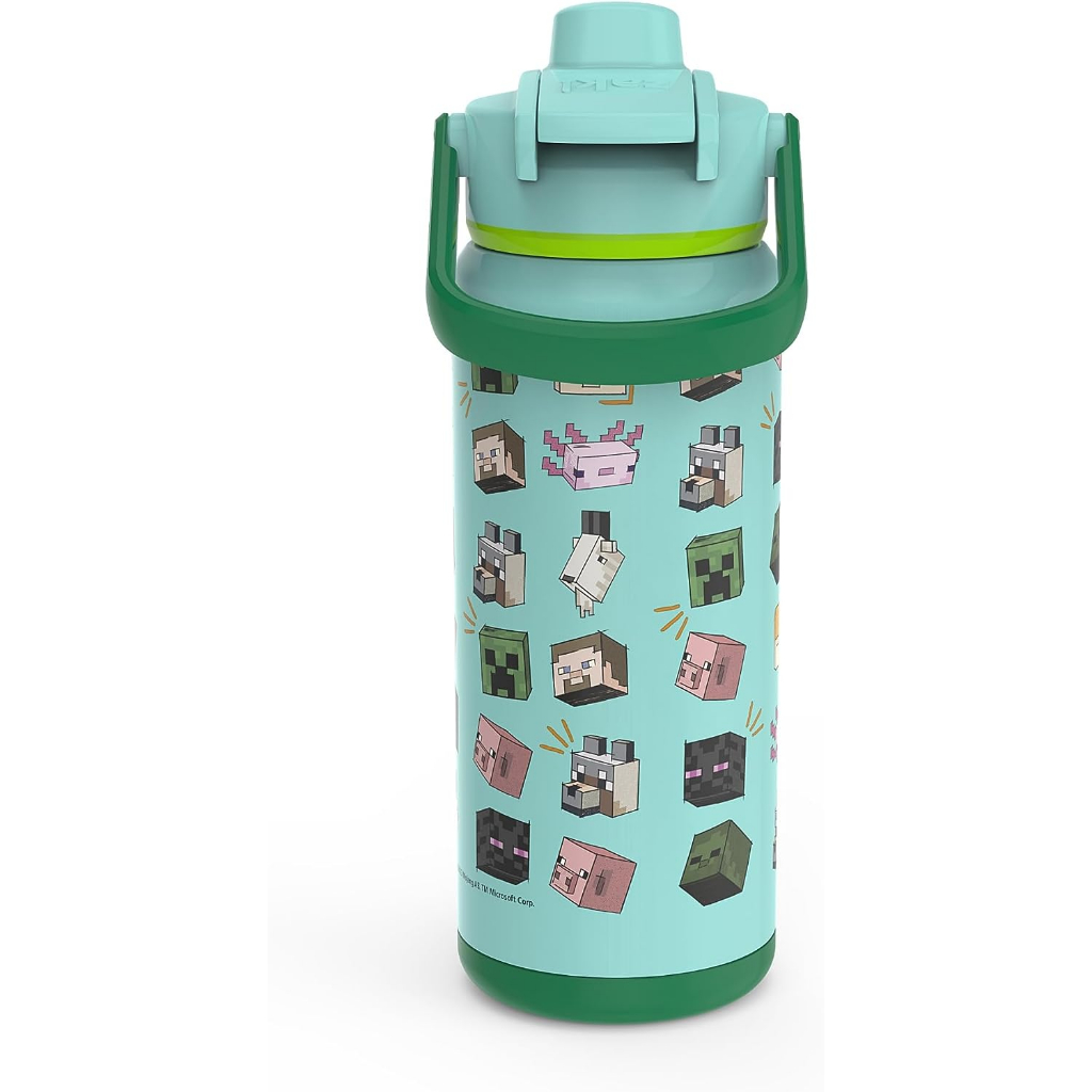 預購吸管水壺591ML🚀美國正貨🚀美國專櫃 Minecraft 麥塊 兒童兒童水壺 保溫水壺 不鏽鋼水壺 保溫杯zak