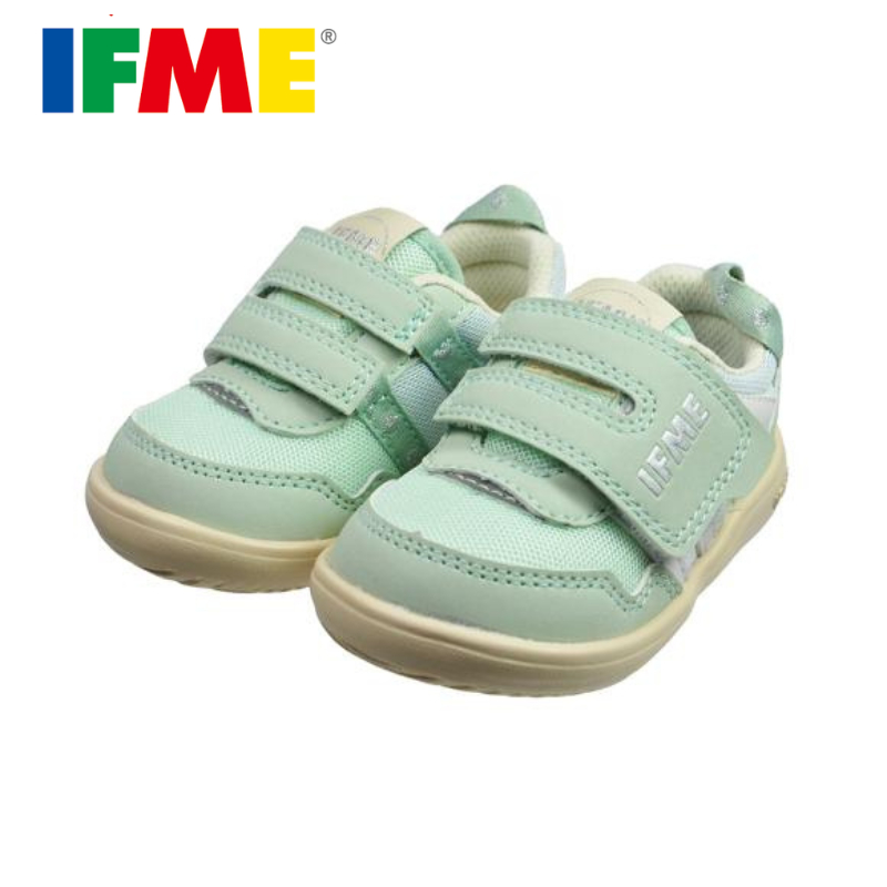 [新竹-實體門市]IFME-一片黏帶系列 青青草原-淺綠色 日本機能童鞋 原廠公司貨 運動鞋 布鞋
