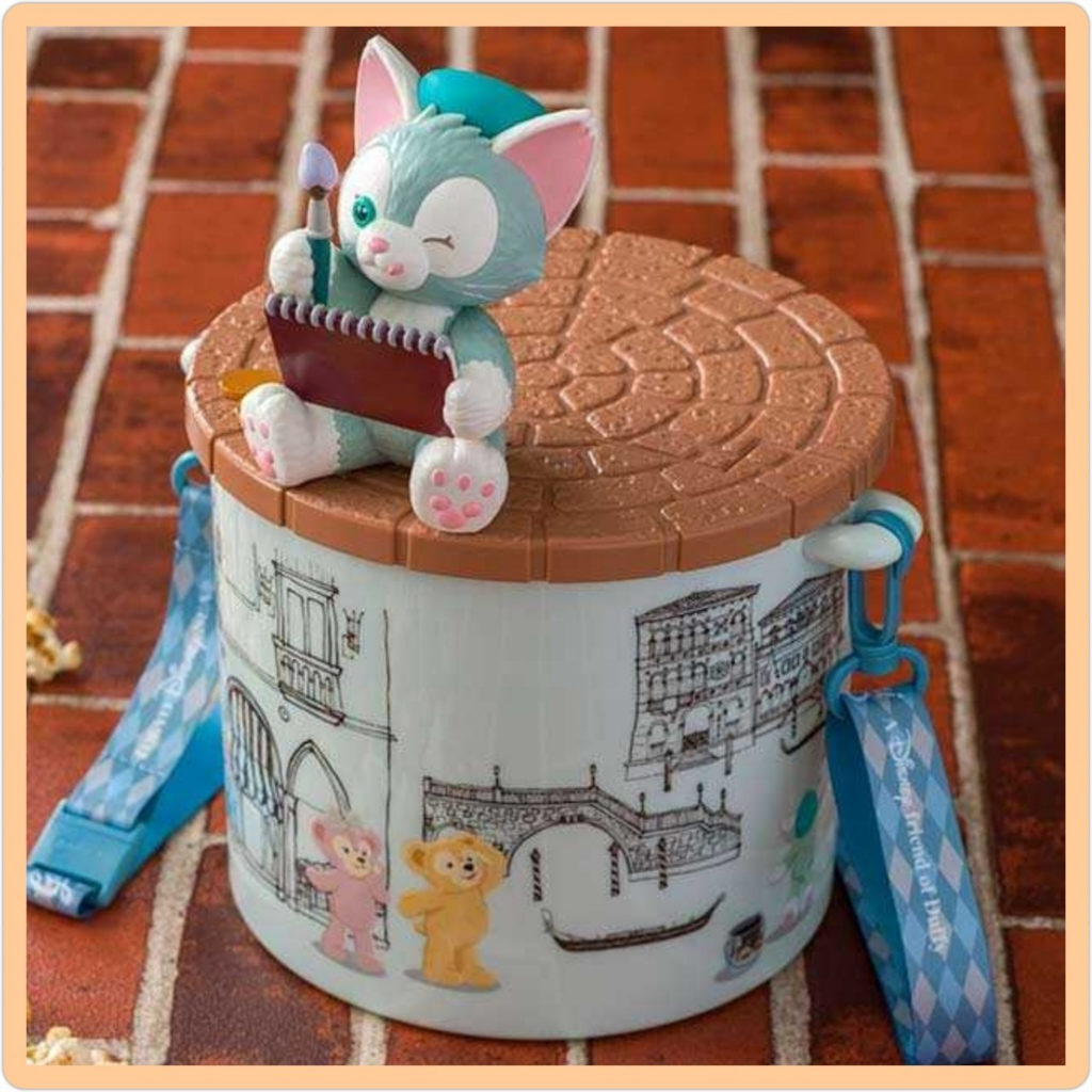 9月新品新品🈶️刷卡發票 日本東京迪士尼樂園 達菲熊的好朋友 畫家貓傑拉托尼 爆米花桶 全新空桶 不含爆米花