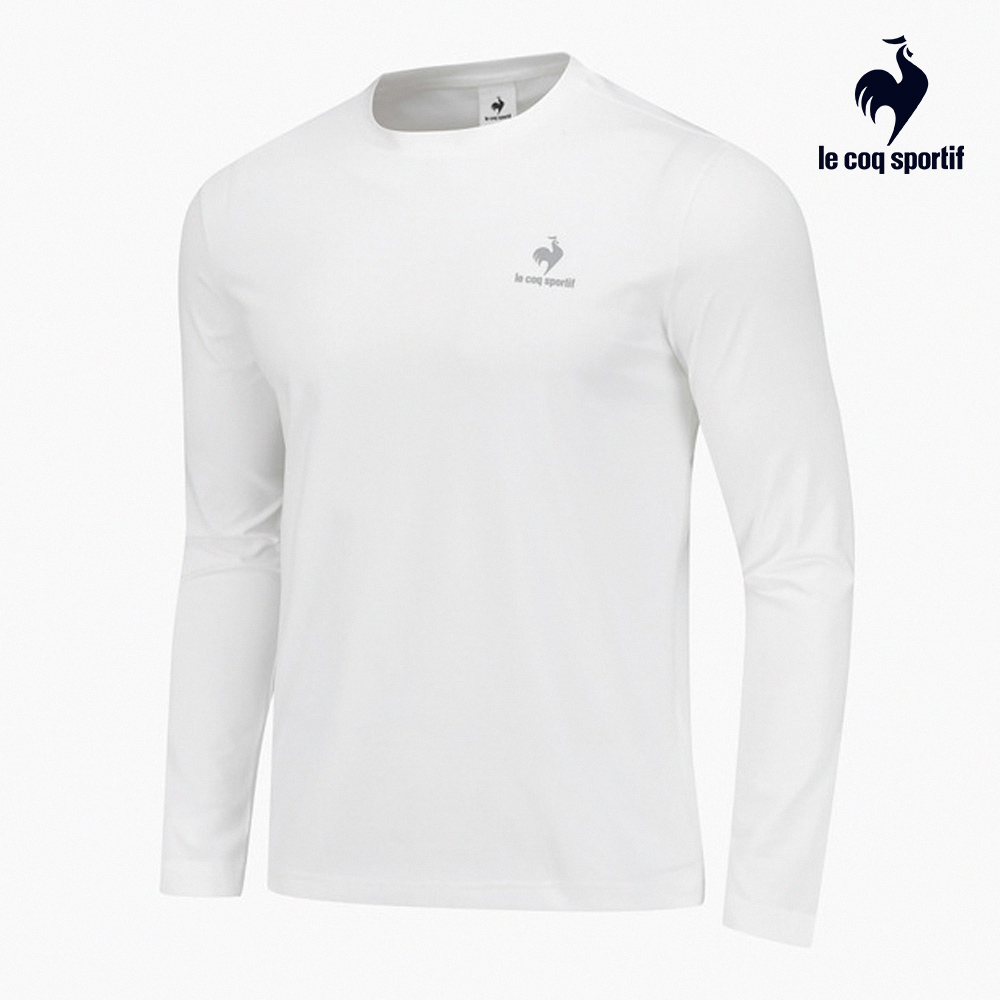 【LE COQ SPORTIF 法國公雞】運動TRAINING長袖T恤-男款-白色-LKS21612
