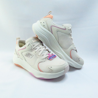 Skechers D LUX FITNESS 女休閒鞋 149847LPMT 奶茶白x粉橘【iSport愛運動】