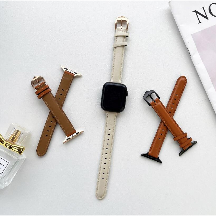 【細版14mm】瘦身 iwatch 真皮錶帶 S8 7 SE 女士錶帶 防水錶帶 蘋果錶帶 Apple Watch 錶帶