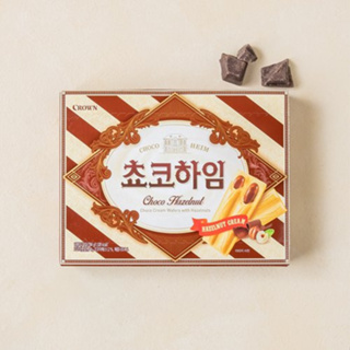 跨國失眠 ｜🇰🇷 韓國零食 皇冠 Crown 榛果巧克力 / 榛果奶油 威化酥 巧克力夾心餅 奶油夾心餅 韓國餅乾