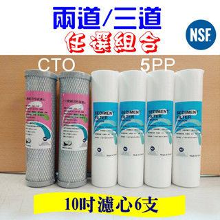 任選組合 NSF認證 兩道濾心 臺灣品牌/美國品牌 一年份濾心 PP濾心 5微米/1微米PP/CTO 三道濾心