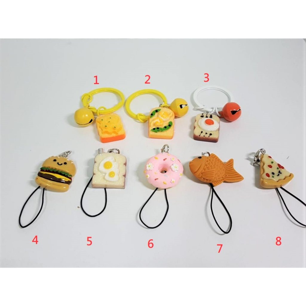 吐司吊飾 甜甜圈吊飾 鯛魚燒吊飾 食物鑰匙圈 食物吊飾 漢堡吊飾 披薩吊飾 早餐吊飾 食物鑰匙圈 小禮物