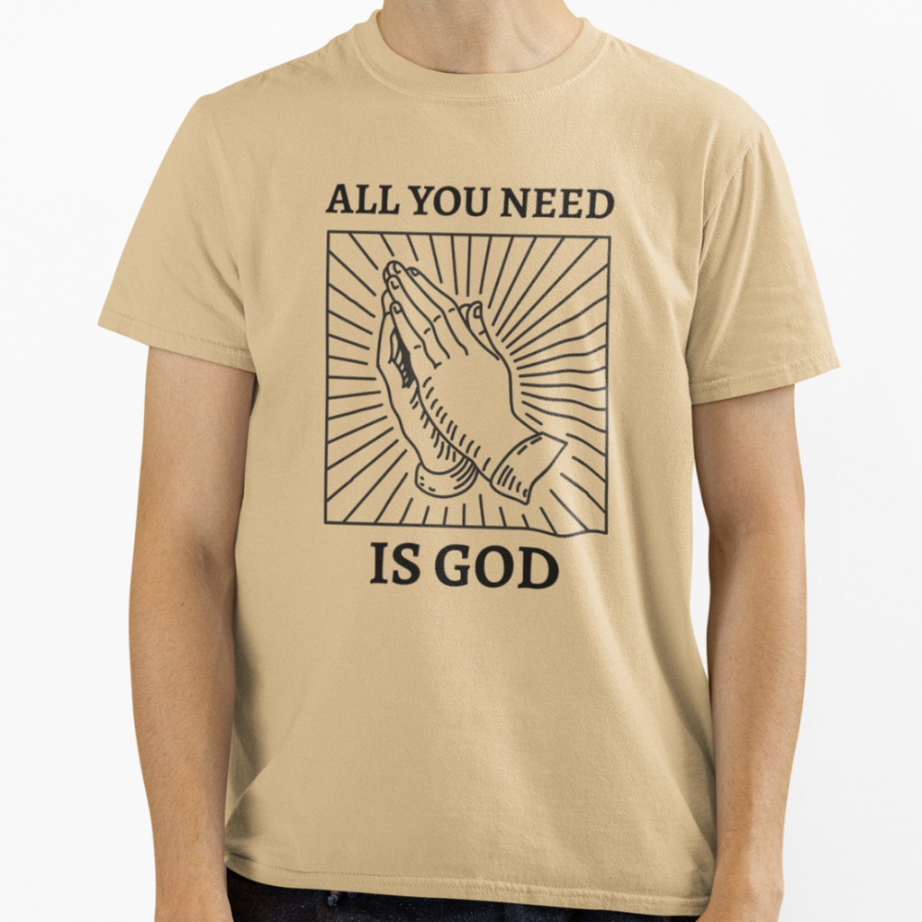 ALL YOU NEED IS GOD 中性短袖T恤 8色 上帝Jesus耶穌聖母十字架基督教聖經活動禮物天主教祈手
