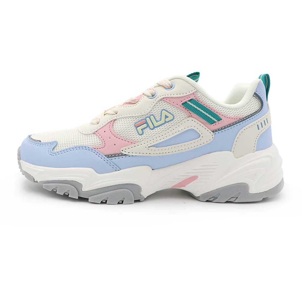 Fila 米 粉藍 網布 透氣 復古 老爹 休閒 運動鞋 女款 J1886【新竹皇家 5-J306X-135】