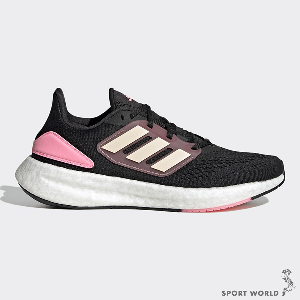 ️ADIDAS PUREBOOST 22 女鞋 慢跑 BOOST中底 避震 網布 透氣 黑粉【運動世界】HQ8581