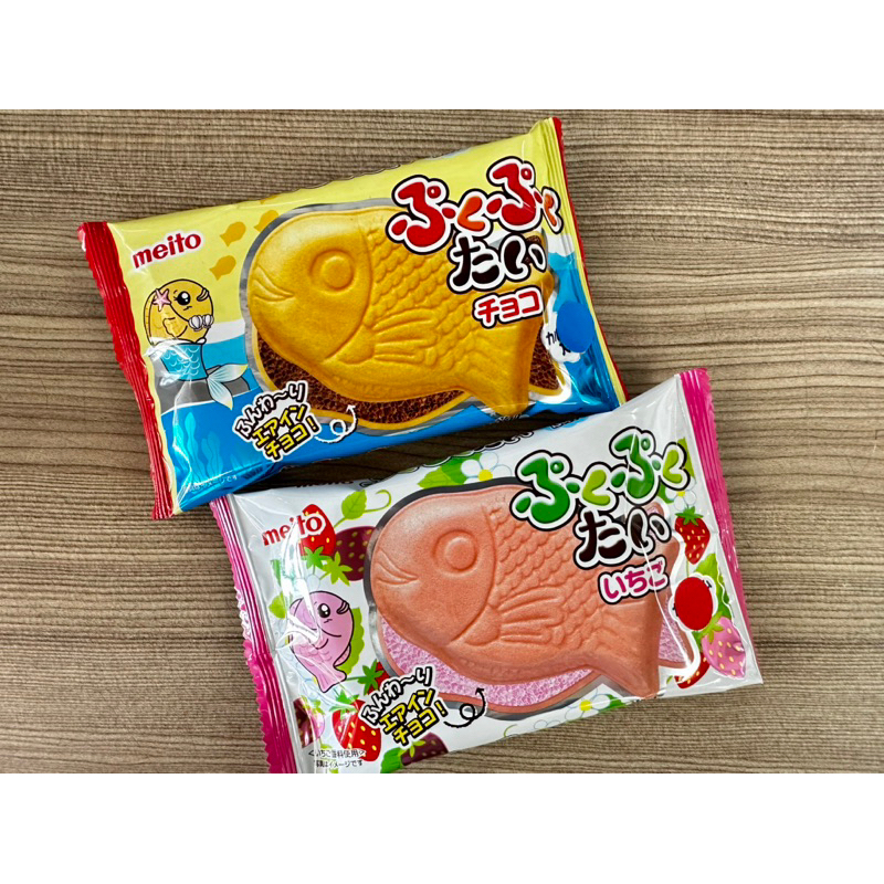 《茶蛋市集》 meito 名糖 鯛魚造型威化餅 可可口味 草莓可可口味 16.5g 日本進口 鯛魚燒 威化餅 非 健達