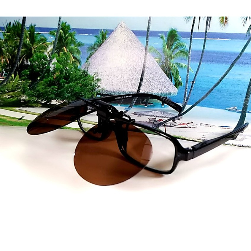 偏光太陽眼鏡夾片 台灣製 中型圓款 47MM 掛式太陽眼鏡 時尚偏光夾片/ 夾式太陽眼鏡 夏天開車休閒運動 經緯度鐘錶