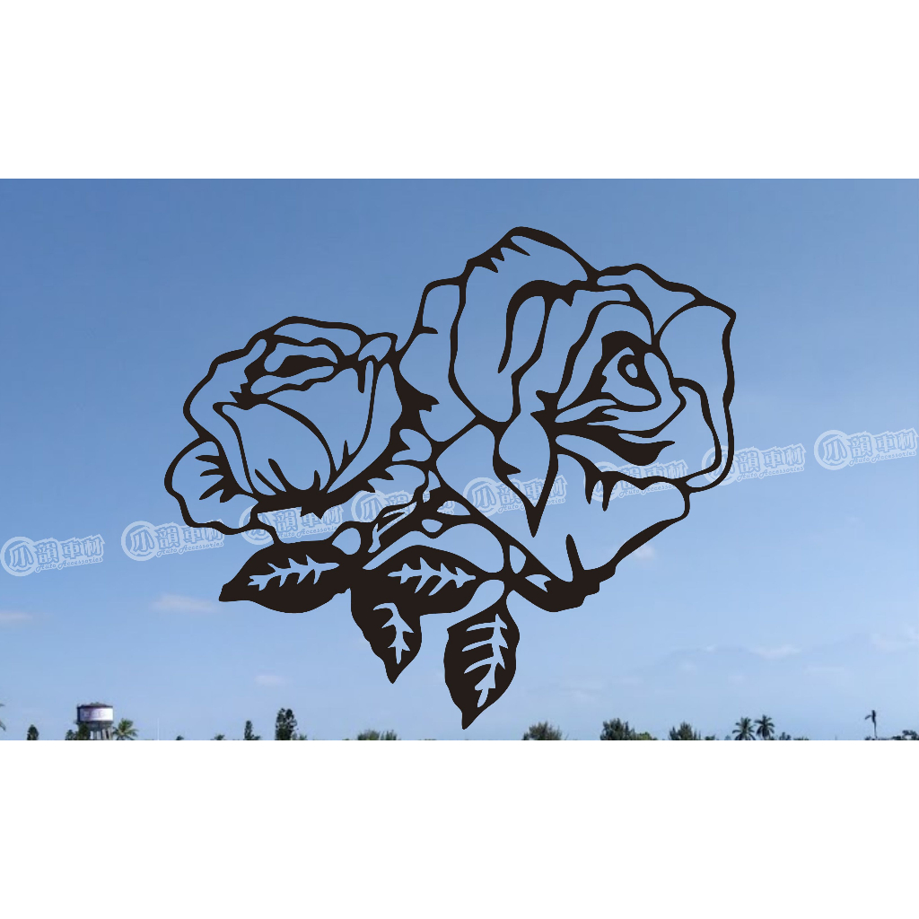 【小韻車材】玫瑰 花朵 花 機車 電動車 車身貼 裝飾貼 汽車改裝 汽車貼紙 防水貼紙