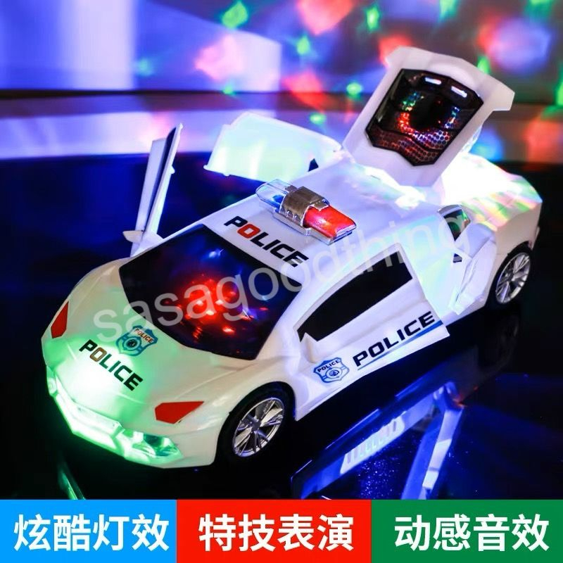 [益智玩具] 變形警車 萬向警車 自動旋轉變形萬向車 炫彩燈光 特技車 音樂 360度旋轉 3D 燈光 變形車 旋轉車