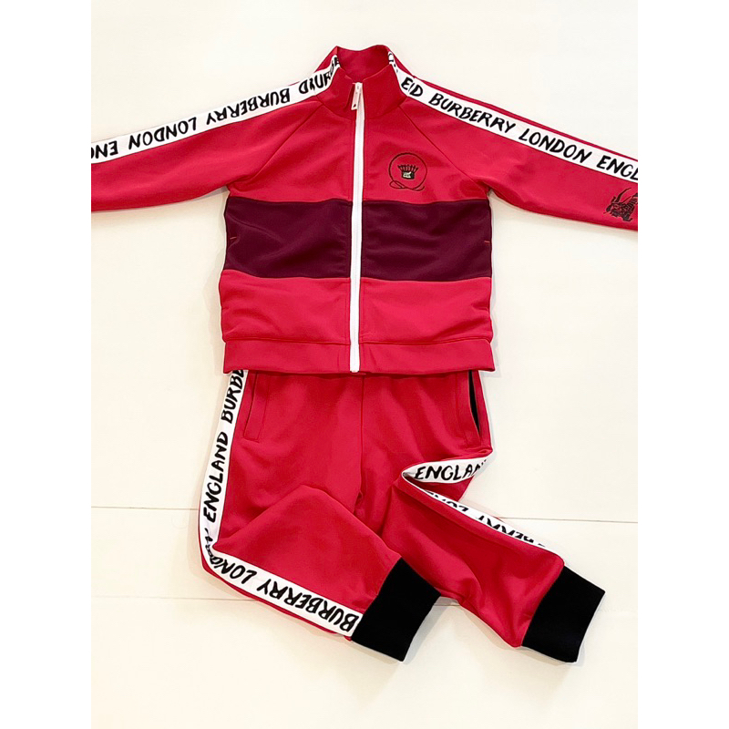 Burberry 男女童賽車風格法拉利紅運動休閒套裝(6Y/116cm)