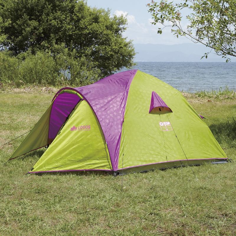 【LOGOS-71600003 速立Q-TOP三人帳篷-紫綠色】組裝2分鐘 野營帳-附收納袋 原價$6480