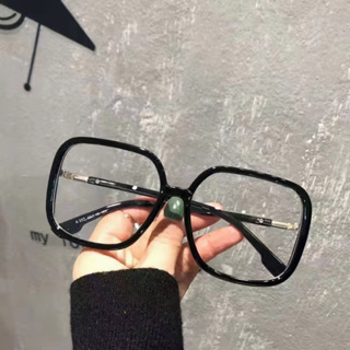 眼鏡 近視眼鏡 防藍光眼鏡女平光裝飾韓版無度數素顏時尚邊框男豹紋灰色裝飾鏡
