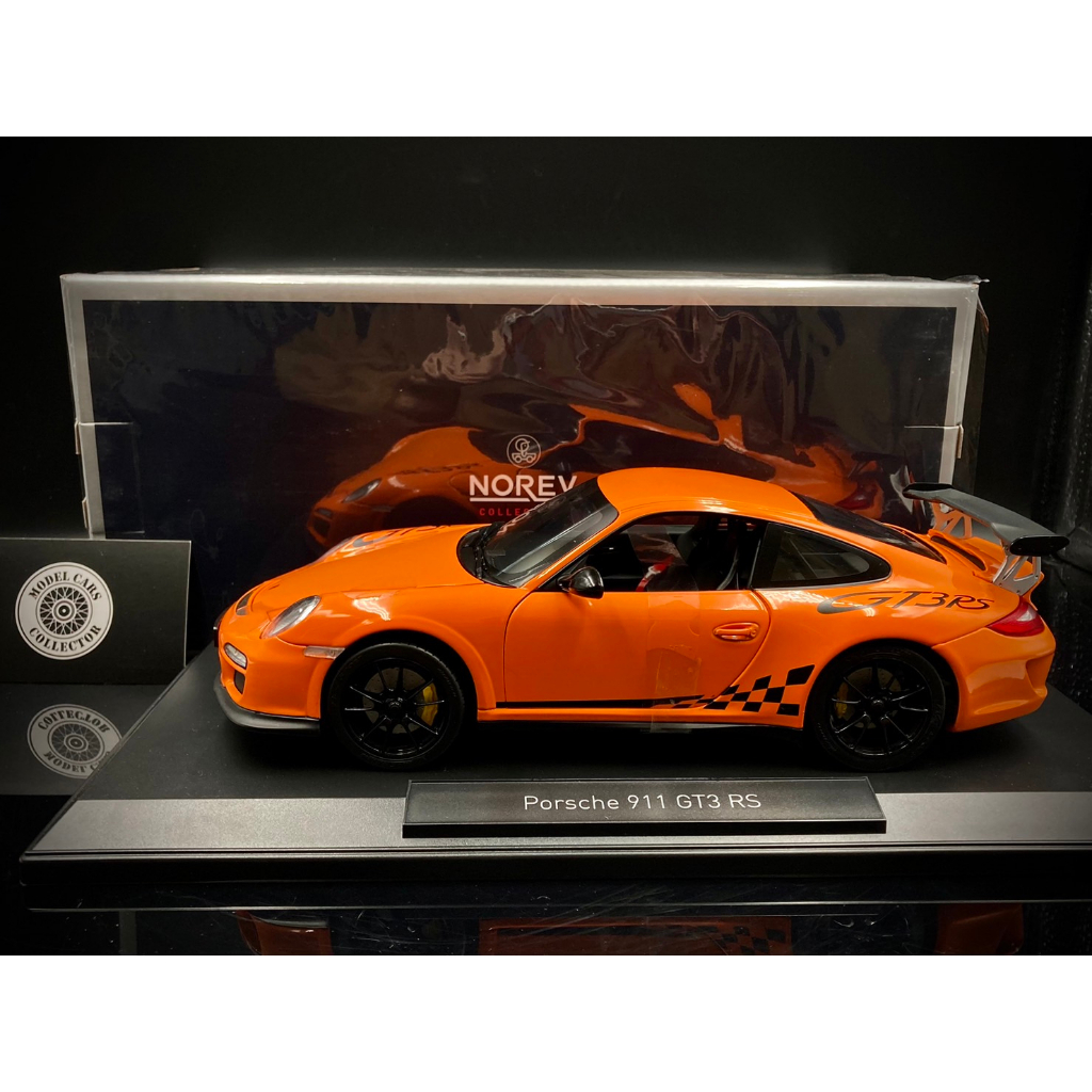 【收藏模人】Norev Porsche 911 997 GT3 RS 橘色 模型車 1:18 1/18