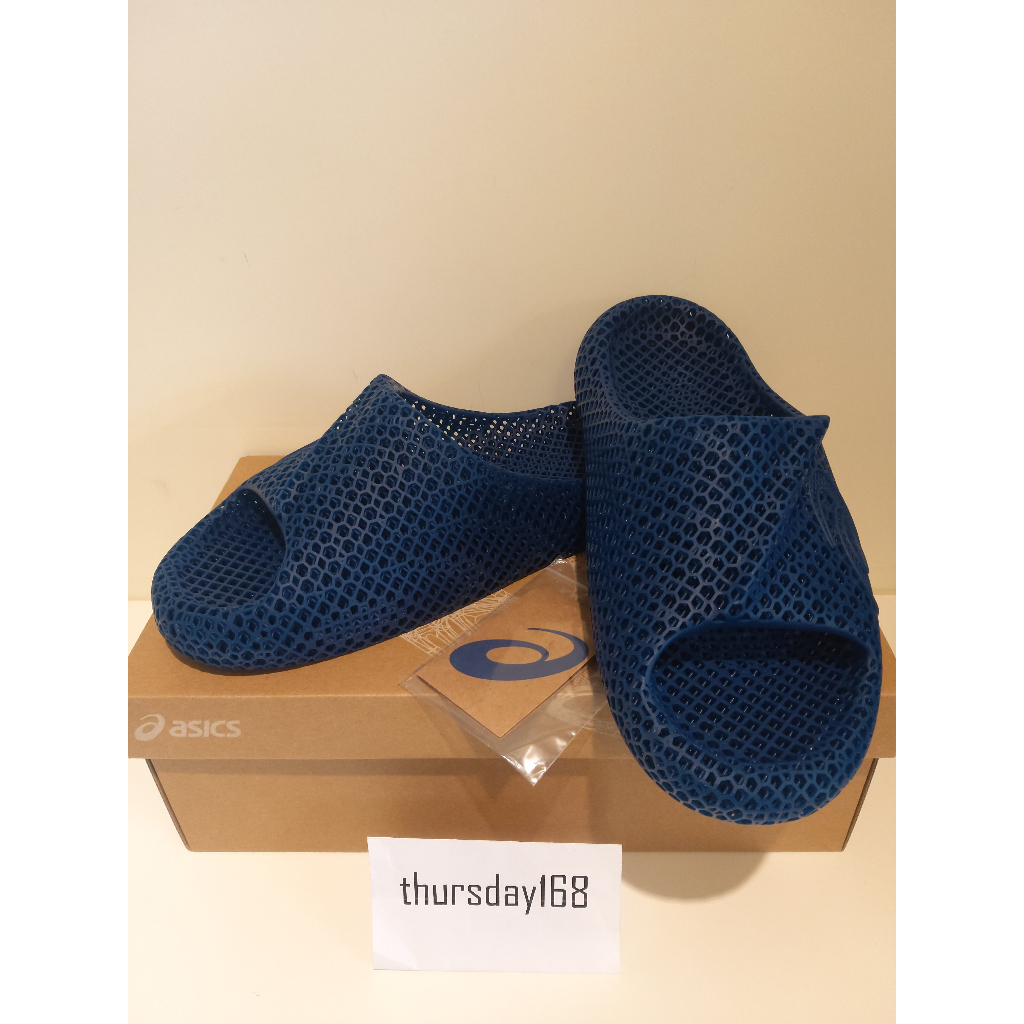 『thursday』 日本 限量 亞瑟士 3D立體 運動恢復 拖鞋 藍 M號 浴室 ASICS 靜音 ACTIBREEZ