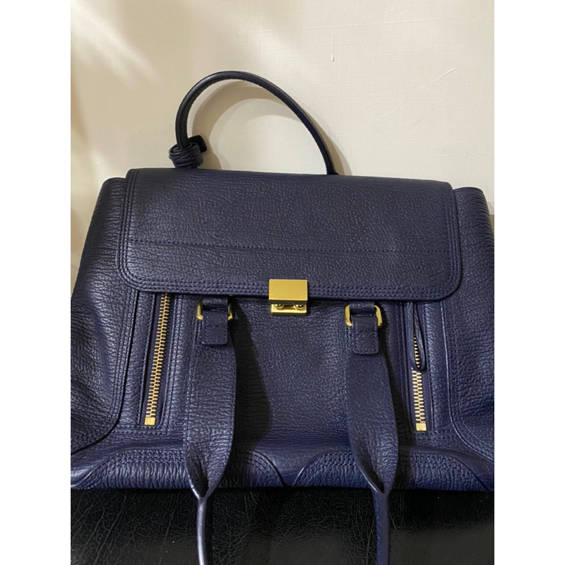 近全新正品3.1 Phillip Lim pashli medium satchel bag深藍手提肩背包