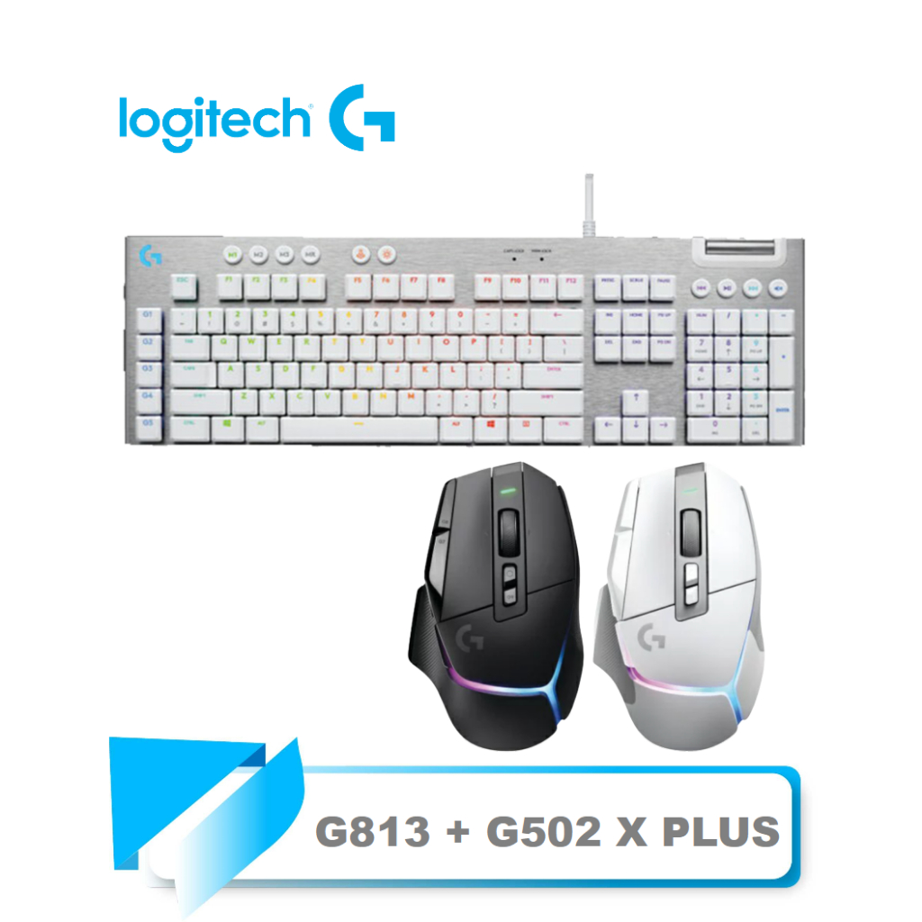 【TN STAR】羅技G G813 機械式短軸電競鍵盤 - 白色-觸感軸/棕軸/白色時尚美學/USB/有線/RGB