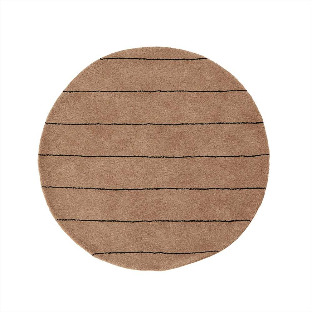 OYOY 圓形手工羊毛地毯 / 巧克條紋