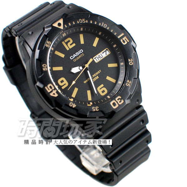 CASIO卡西歐 MRW-200H-1B3 原價1105 日期顯示窗 運動錶 男錶 潛水錶 數字錶 黑x藍色【時間玩家】