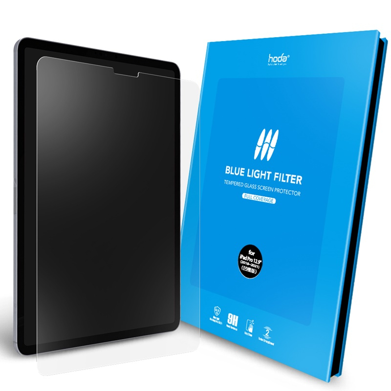 Hoda【iPad Pro 12.9吋(2018/2020/2021)】抗藍光滿版玻璃保護貼