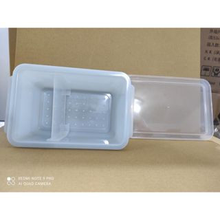 (板橋百貨區) 多功能微波保鮮盒 (1200ml，20x13x8公分) 附分隔板 耐熱120度