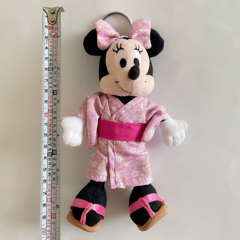 絕版日本東京迪士尼 粉色和服米妮吊飾 鑰匙圈 珍藏稀有保存佳@c428#