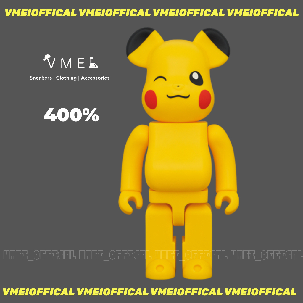 【VMEI】BE@RBRICK 寶可夢 植絨款皮卡丘 400％ 庫柏力克熊 預購