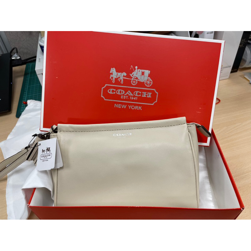 全新正品 Coach 皮革大手拿包 48025