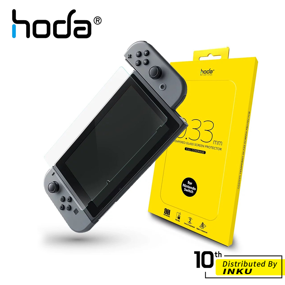 hoda Nintendo Switch/Lite/OLED 0.33mm 全透明玻璃保護貼 抗汙 高清 保護貼 防刮