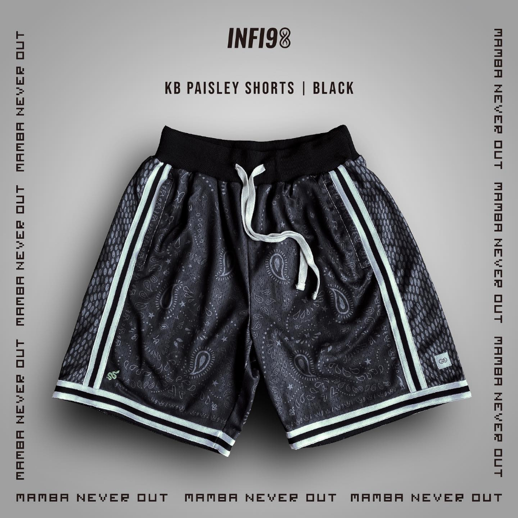 INFI90 SS22 PAISLEY SHORTS- Black Mamba Kobe 黑曼巴 重磅籃球褲 變形蟲