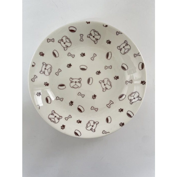 東昇瓷器餐具=大同強化瓷器新夢磁咖啡色狗8吋湯盤 N7782