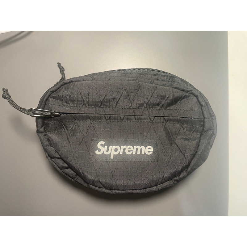 【二手】SUPREME WAIST BAG 45TH 黑色 菱格 側背包 腰包 隨身小包