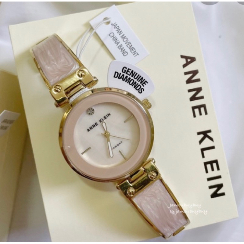 我最便宜Anne Klein 美國🇺🇸時尚鑲鑽錶 手鐲式腕錶 女款 手錶大理石 粉膚色 女生手錶 女款 生日禮物
