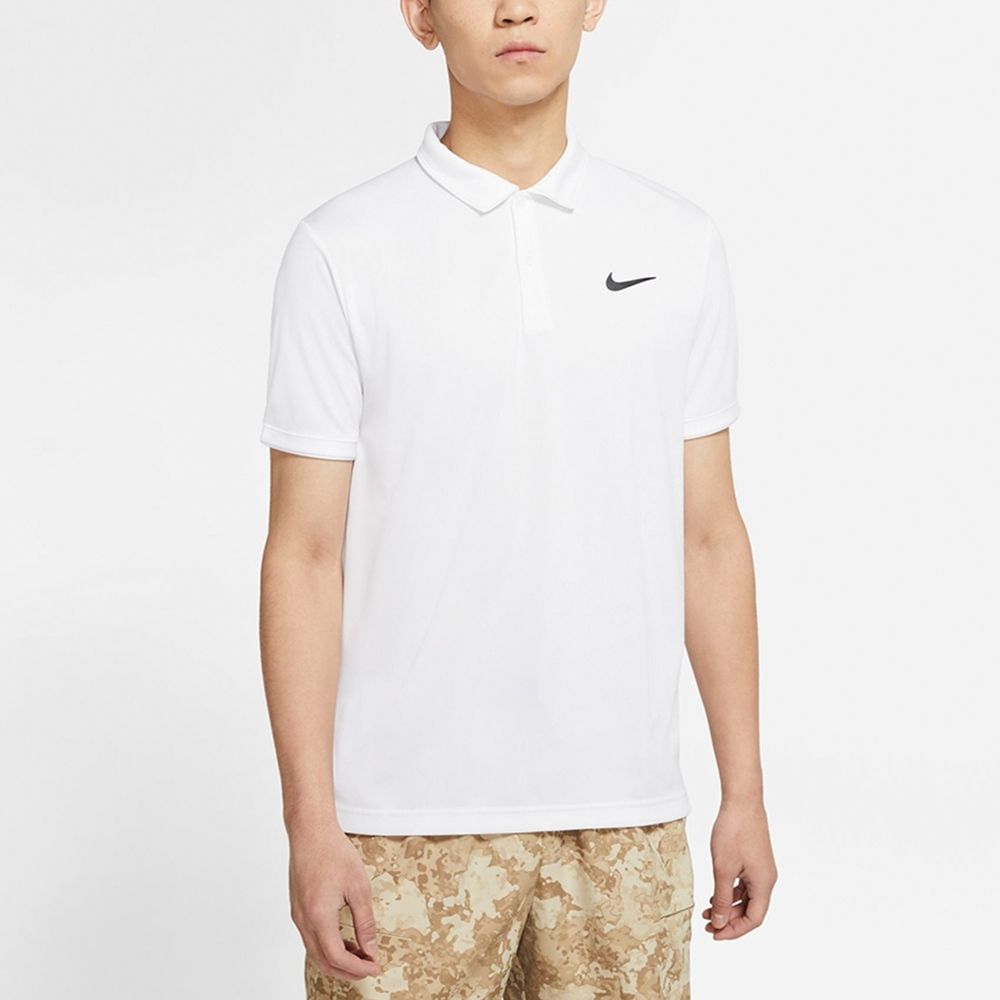 NIKE 上衣 短袖上衣 POLO衫 運動 吸排 男款  Court Dri-FIT Victor 白 CW685110