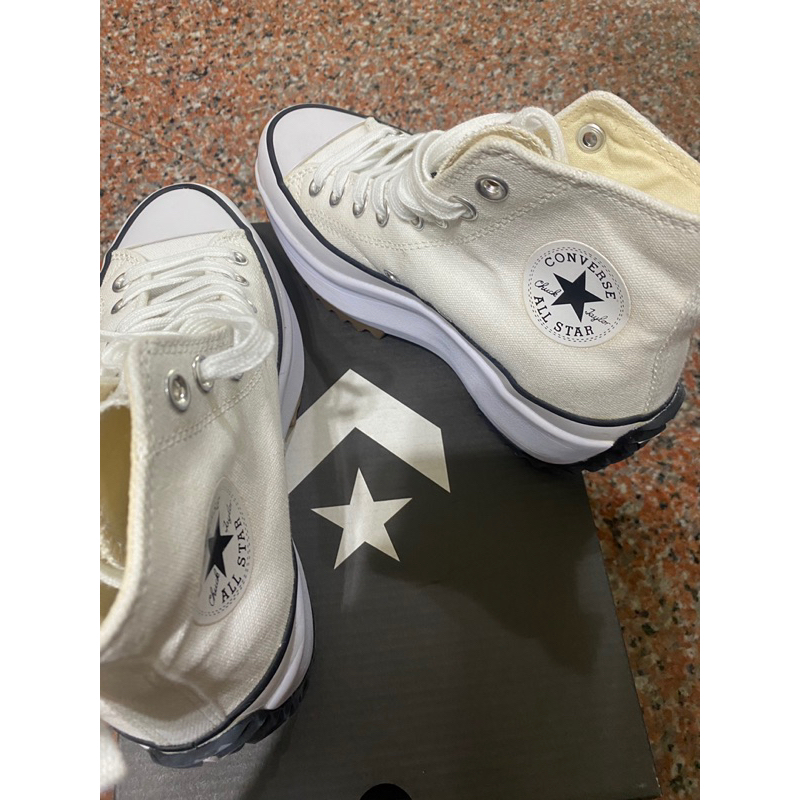 9成新Converse Run Star Hike 鋸齒鞋 似JW聯名款 增高 白色高筒 厚底帆布鞋