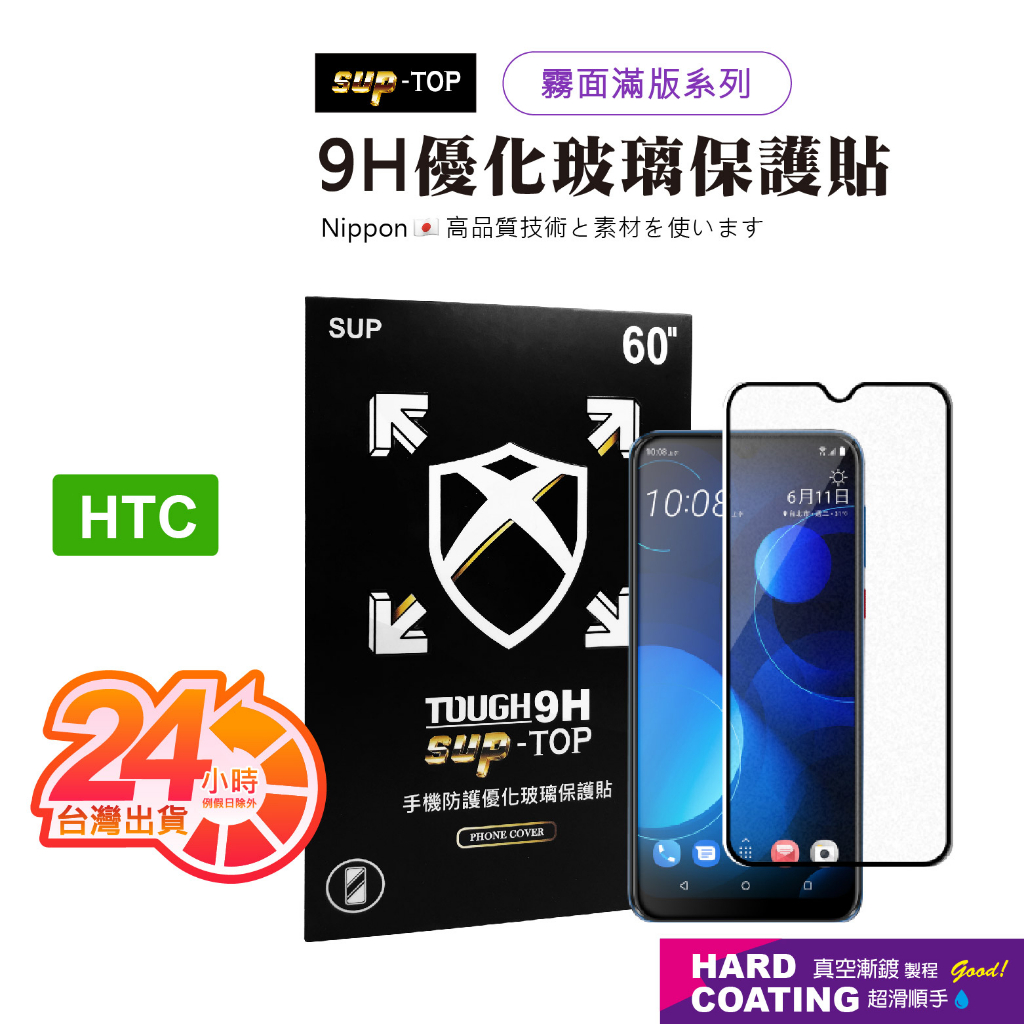 霧面滿版保護貼【電競零指紋】適用 HTC U23 Pro U20  U11+ Desire20 Pro 鋼化膜