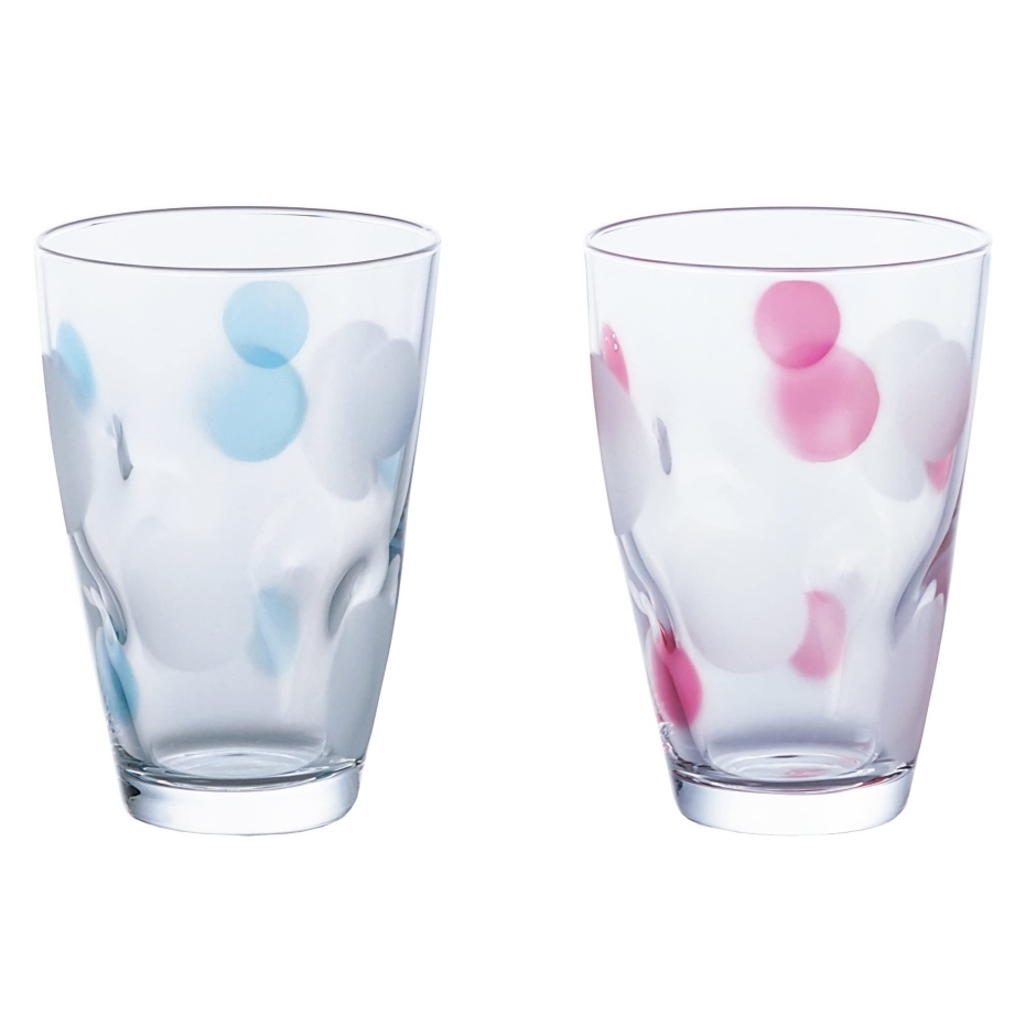 【Aderia】日本製 水玉透明水杯300ml 酒杯 玻璃杯