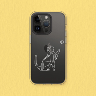 犀牛盾 適用iPhone Clear透明防摔手機殼∣獨家設計/幾何-動物系列/球與貓