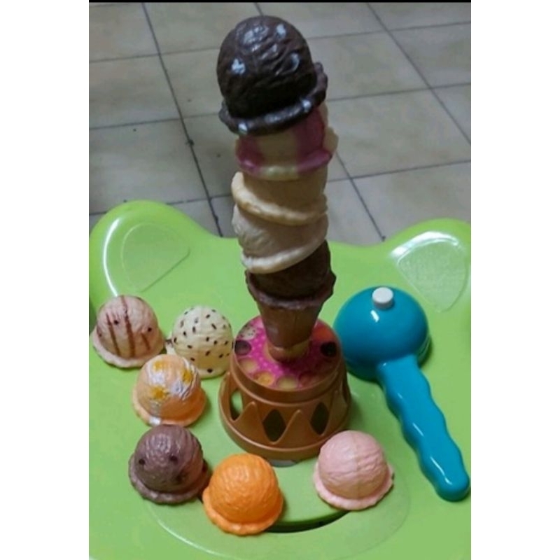 二手出清 三種遊戲玩具 兒童玩具 益智遊戲  積木 冰淇淋疊疊樂