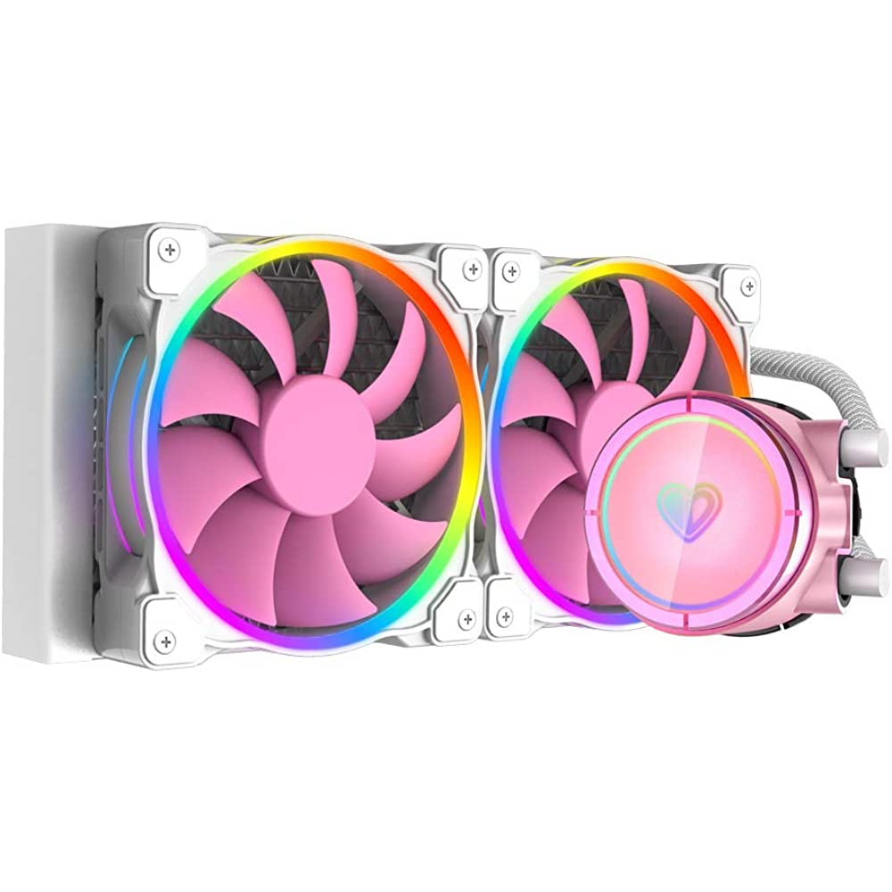 【ID-COOLING】PINKFLOW 240 ARGB 限定款粉紅純白水冷排 CPU散熱風扇