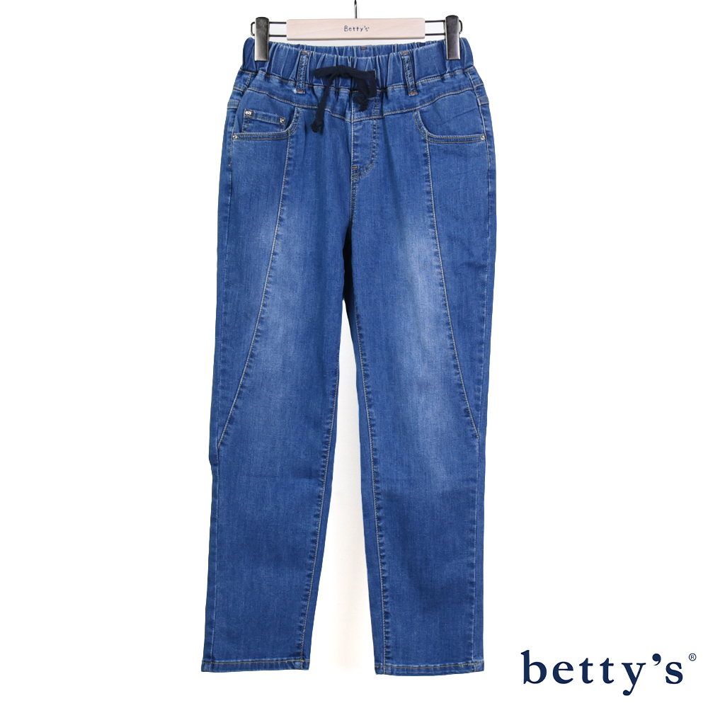 betty’s貝蒂思(21)腰間綁帶牛仔直筒褲(牛仔藍)