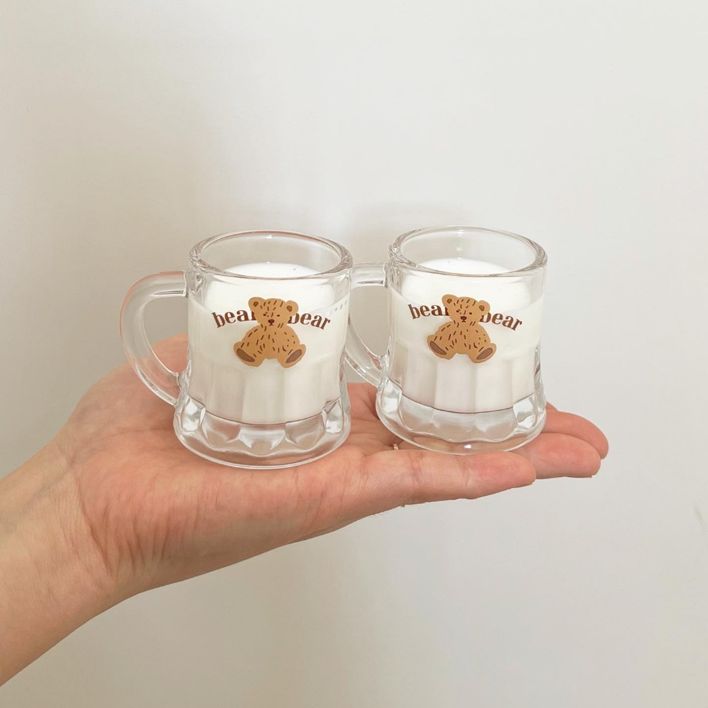 𝐒𝐭𝐚𝐲_𝐜𝐨𝐳𝐲 ♡ 預購｜韓國家居・Bracket Table 泰迪熊燒酒杯 咖啡杯 玻璃器皿