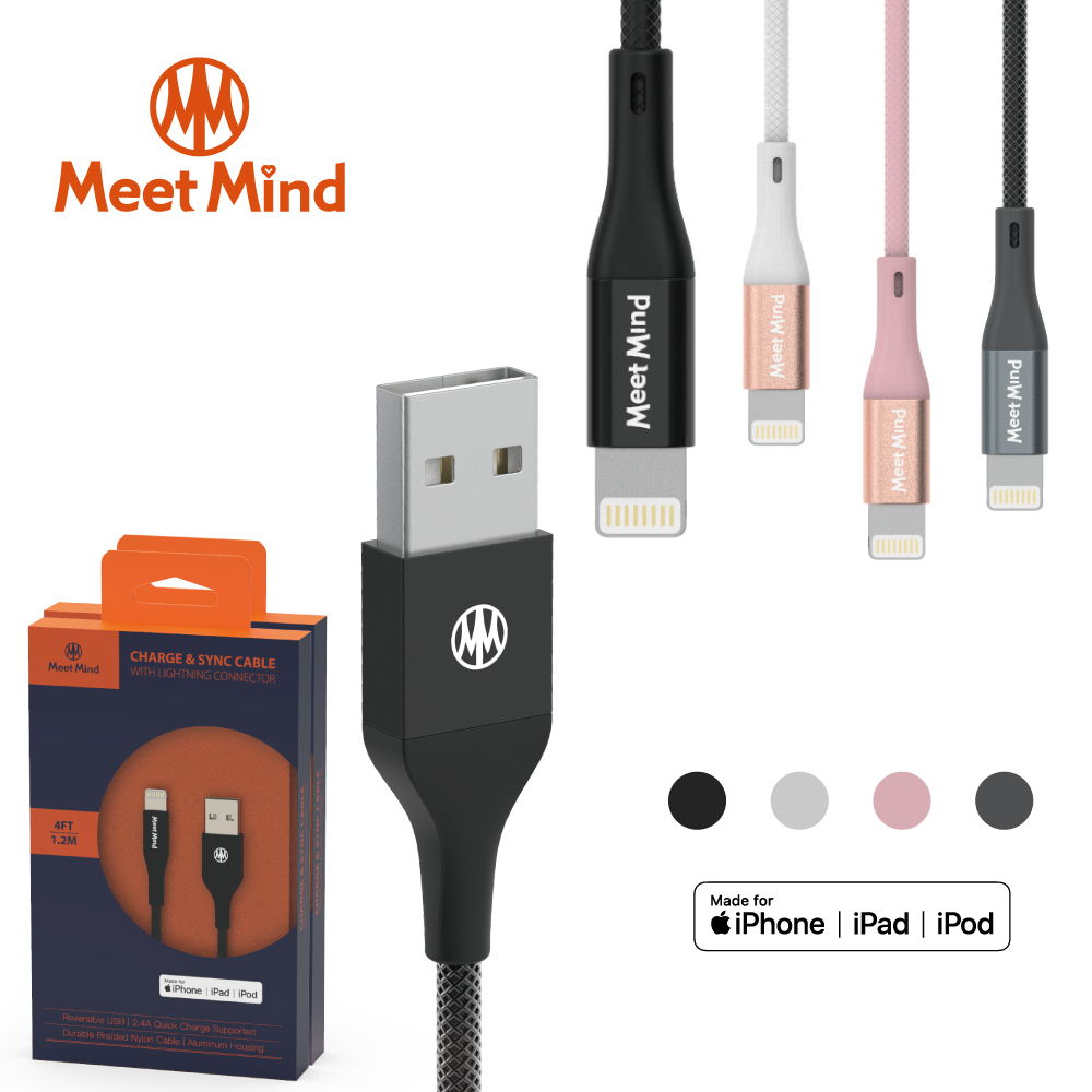 ⚡限時優惠⚡【Meet Mind】APPLE Lightning MFI PET編織傳輸充電線 原廠認證💥4小時內出貨💥